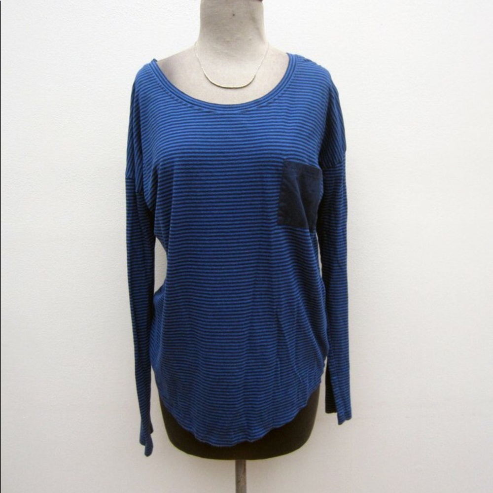 Lucky Brand Blue Striped Long Sleeve Shirt
